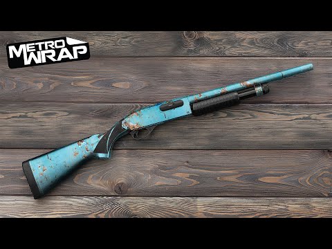 Shotgun Rust 3D Red Gun Skin Vinyl Wrap