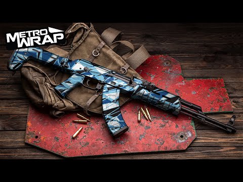 AK 47 Sharp Tiffany Blue Tiger Camo Gun Skin Vinyl Wrap