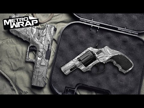 Pistol & Revolver Damascus White Gun Skin Vinyl Wrap