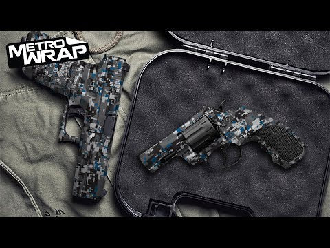 Pistol & Revolver Digital Urban Blue Camo Gun Skin Vinyl Wrap