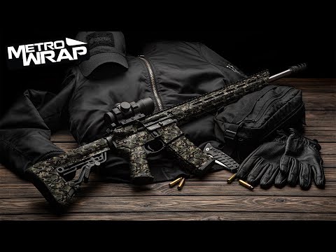 AR 15 Classic Militant Green Camo Gun Skin Vinyl Wrap