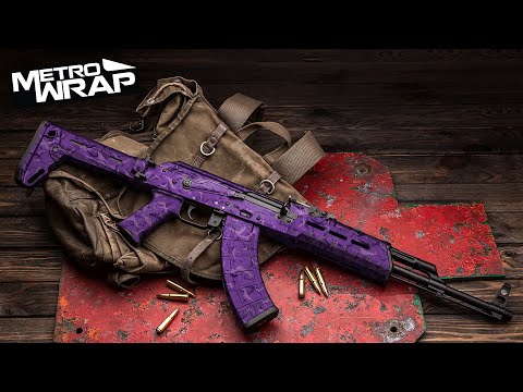 AK 47 Battle Storm Elite Magenta Camo Gun Skin Vinyl Wrap