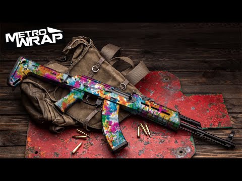 AK 47 Tie Dye Clementine Kiss Gun Skin Vinyl Wrap