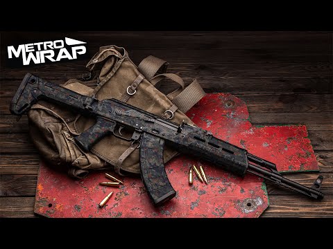 AK 47 Digital Midnight Camo Gun Skin Vinyl Wrap