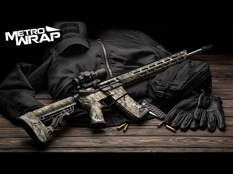 AR 15 Nature Vintage Woodland Camo Gun Skin Vinyl Wrap