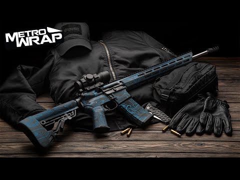 AR 15 Damascus Black Gun Skin Vinyl Wrap