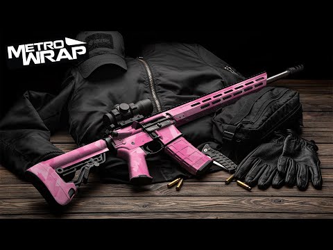 AR 15 Shattered Magenta Tiger Camo Gun Skin Vinyl Wrap