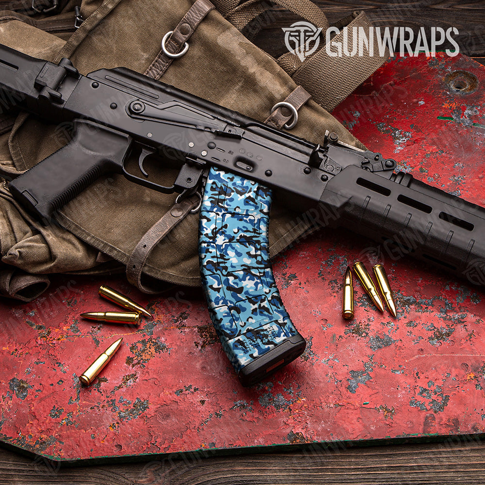 Classic Baby Blue Camo AK 47 Mag Gun Skin Vinyl Wrap