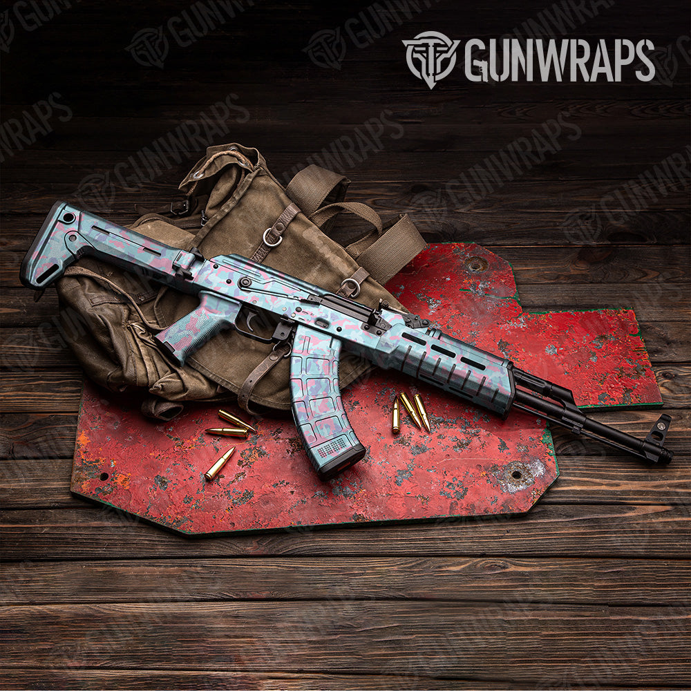 Erratic Cotton Candy Camo AK 47 Gun Skin Vinyl Wrap