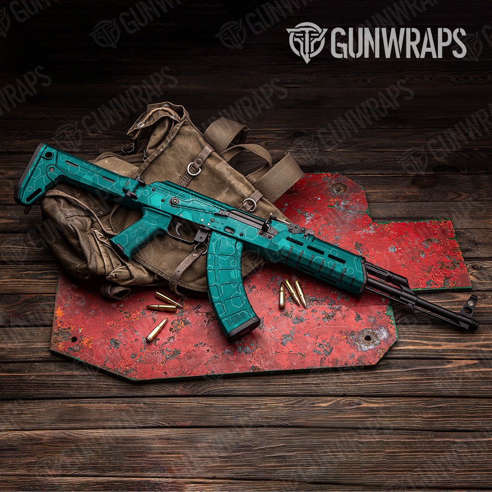 Hex DNA Elite Tiffany Blue AK 47 Gun Skin Vinyl Wrap