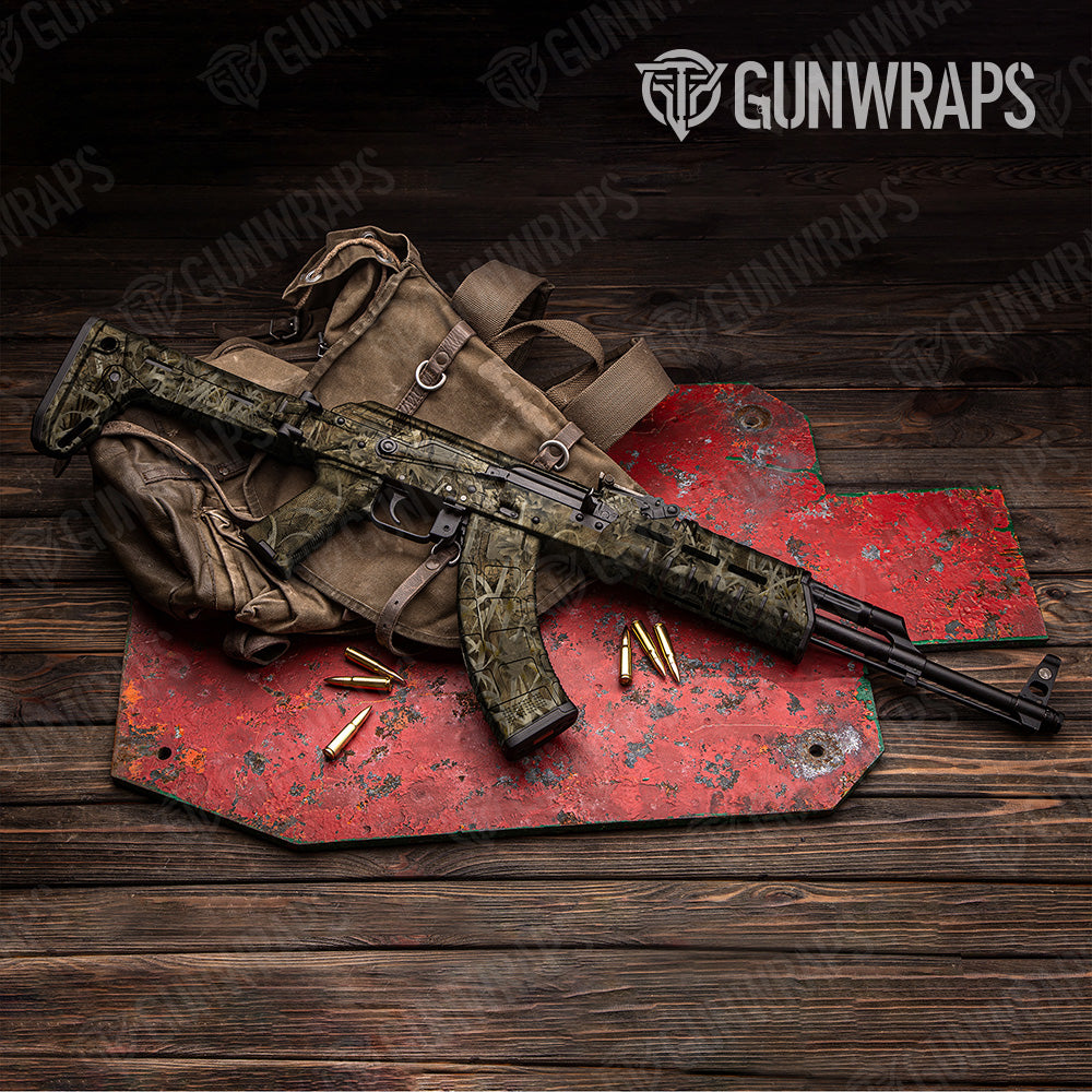 Nature Grassland Camo AK 47 Gun Skin Vinyl Wrap