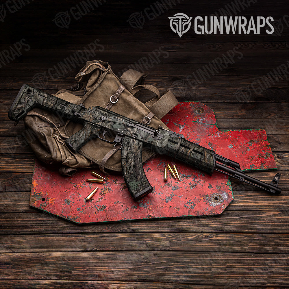 Nature Mossy Woodland Camo AK 47 Gun Skin Vinyl Wrap