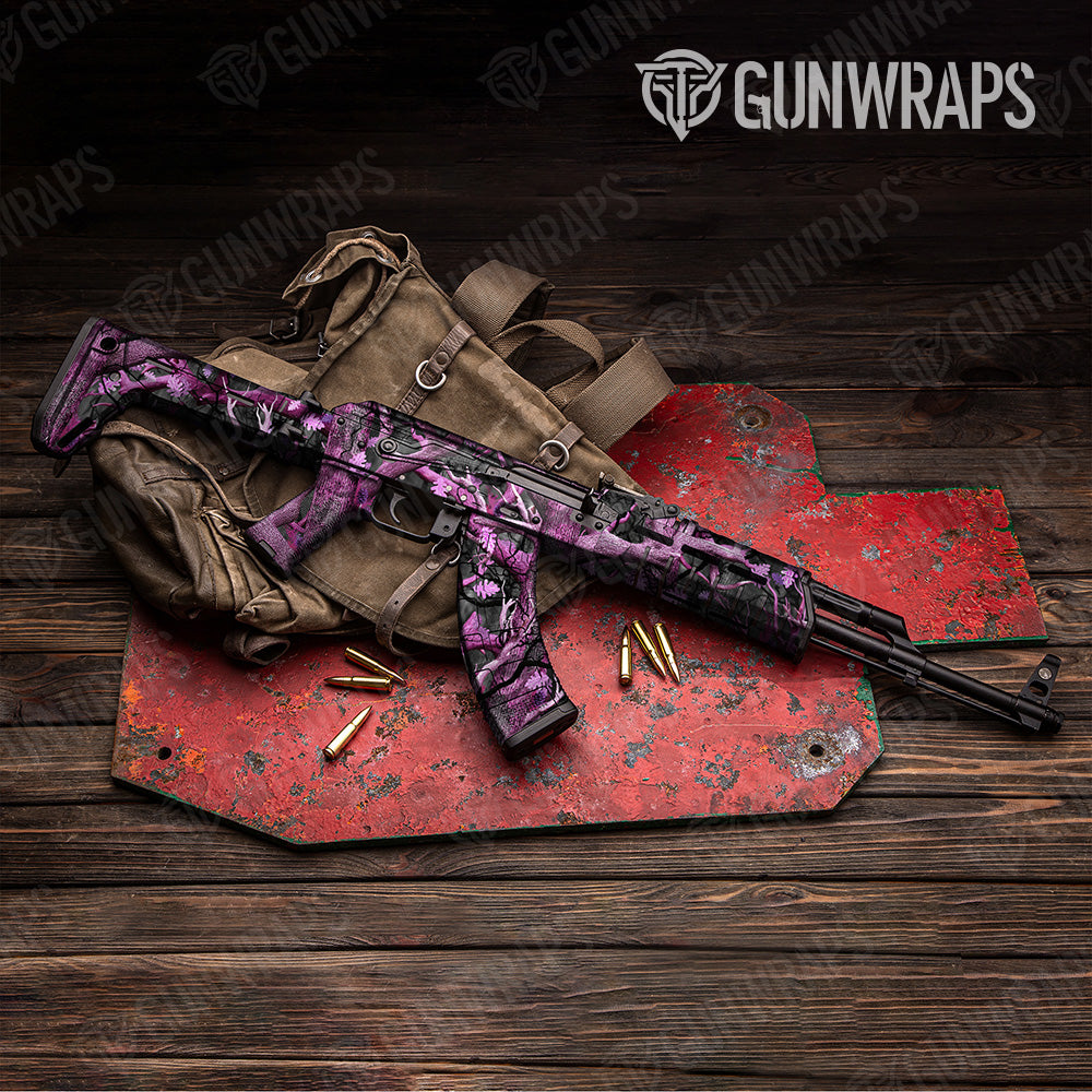 Nature Pink Lifeless Woods Camo AK 47 Gun Skin Vinyl Wrap