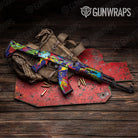 Paint Splatter Blue AK 47 Gun Skin Vinyl Wrap