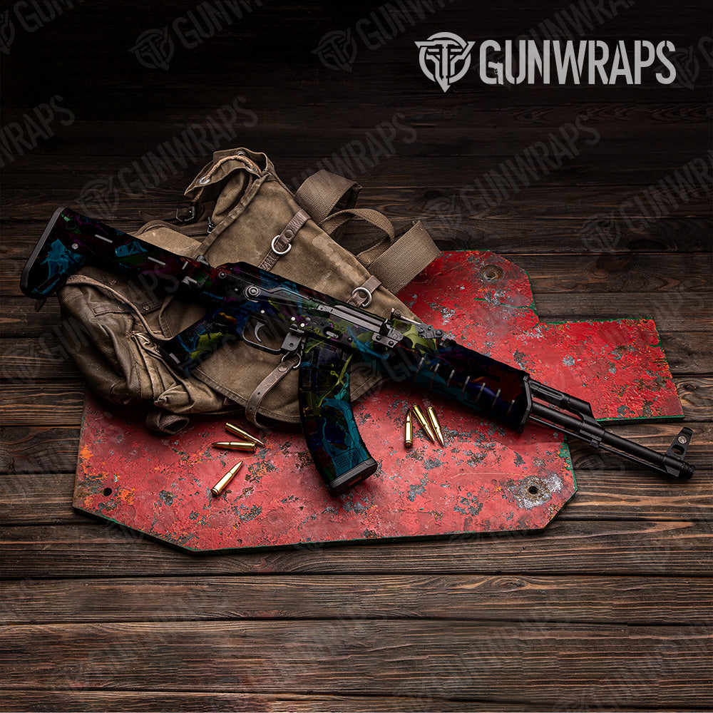 Paint Splatter Midnight AK 47 Gun Skin Vinyl Wrap