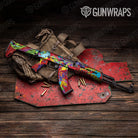 Paint Splatter Red AK 47 Gun Skin Vinyl Wrap