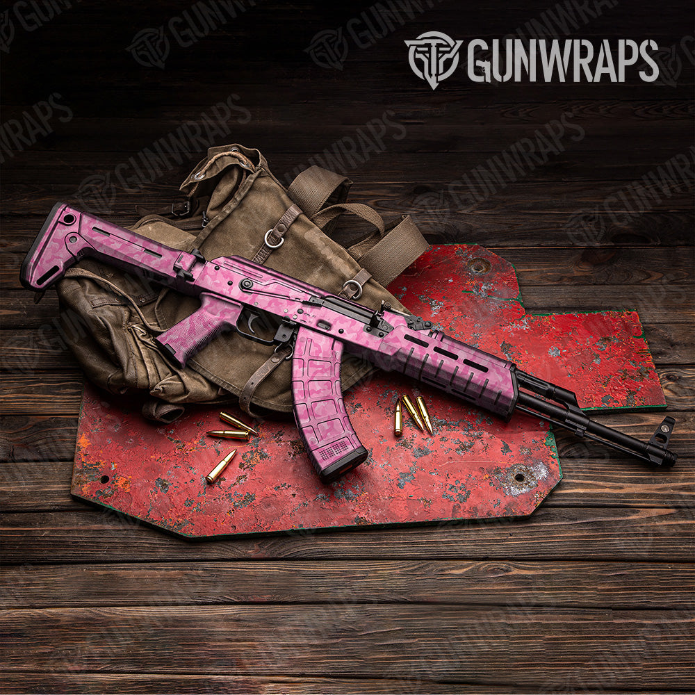 Ragged Elite Pink Camo AK 47 Gun Skin Vinyl Wrap