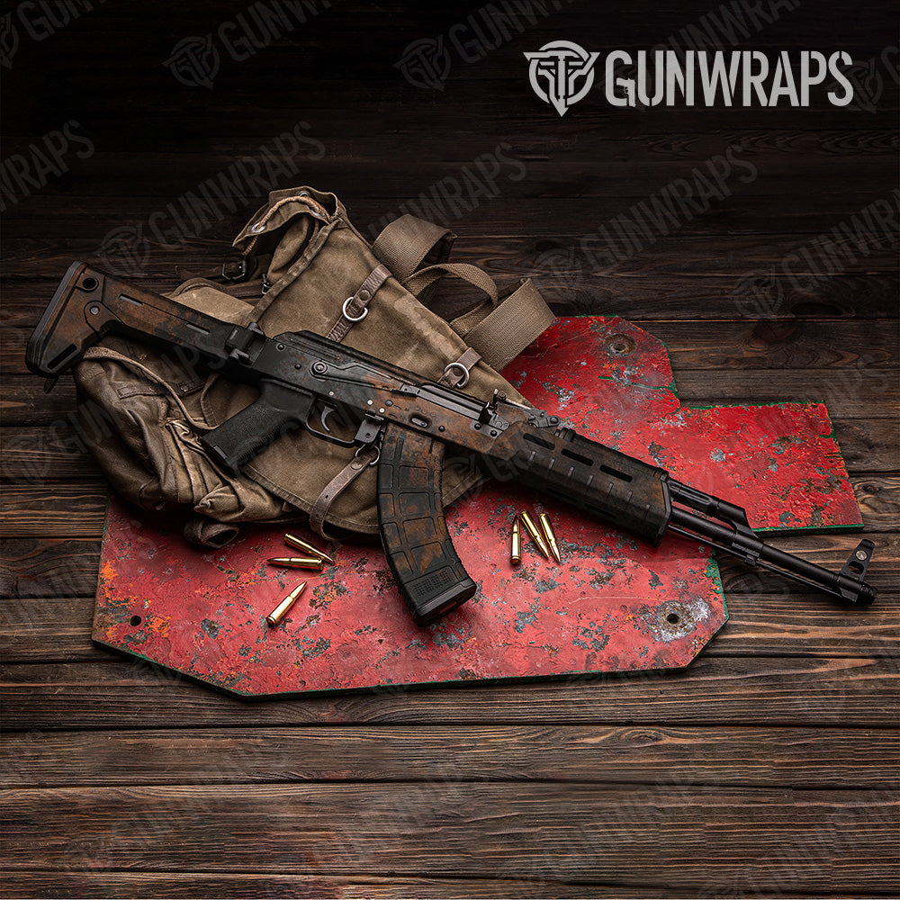 Rust Black AK 47 Gun Skin Vinyl Wrap