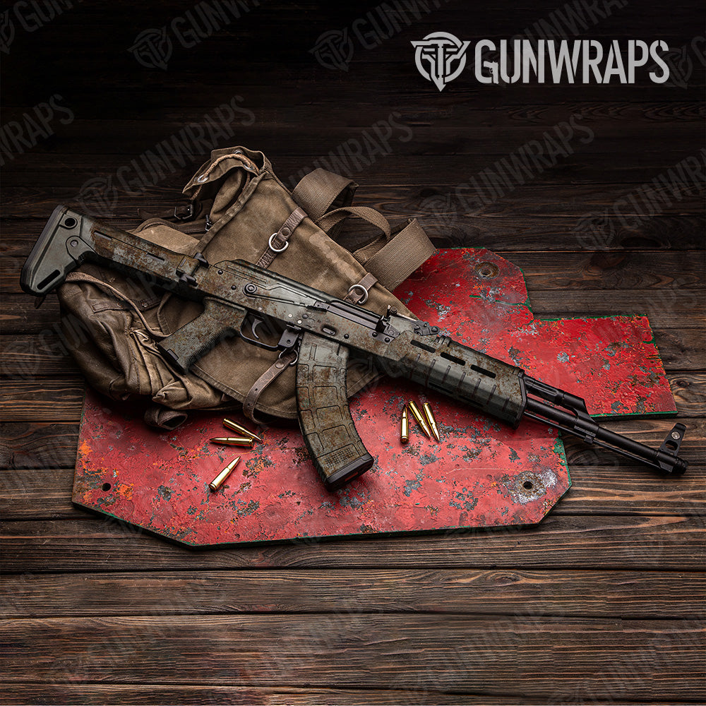 Rust White AK 47 Gun Skin Vinyl Wrap