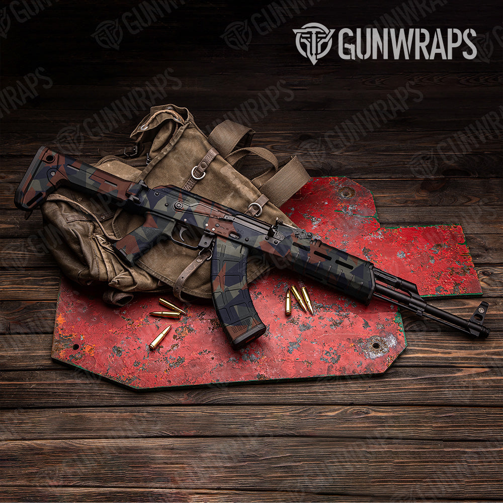 Shattered Blue Copper Camo AK 47 Gun Skin Vinyl Wrap