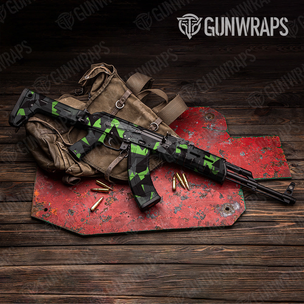 Shattered Metro Green Camo AK 47 Gun Skin Vinyl Wrap