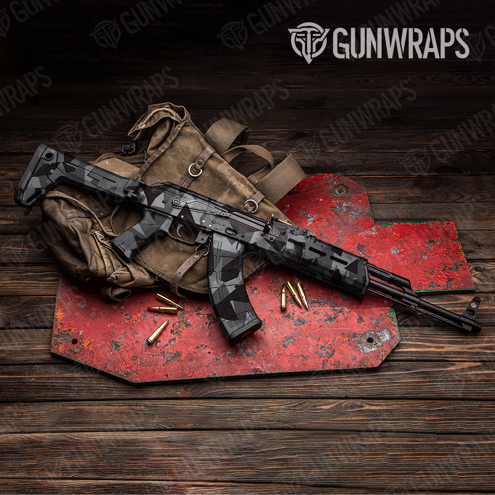 Shattered Midnight Camo AK 47 Gun Skin Vinyl Wrap