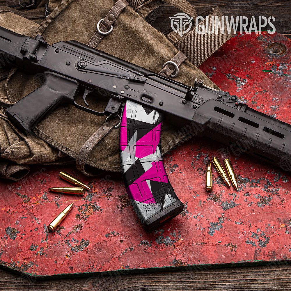 Shattered Magenta Tiger Camo AK 47 Mag Gun Skin Vinyl Wrap