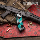 Shattered Tiffany Blue Tiger Camo AK 47 Mag Gun Skin Vinyl Wrap