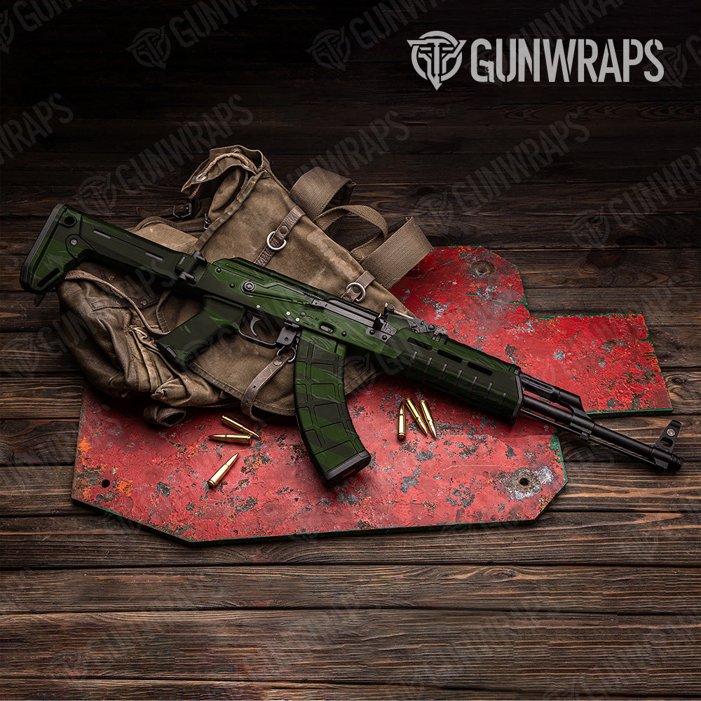 Shredded Army Dark Green Camo AK 47 Gun Skin Vinyl Wrap