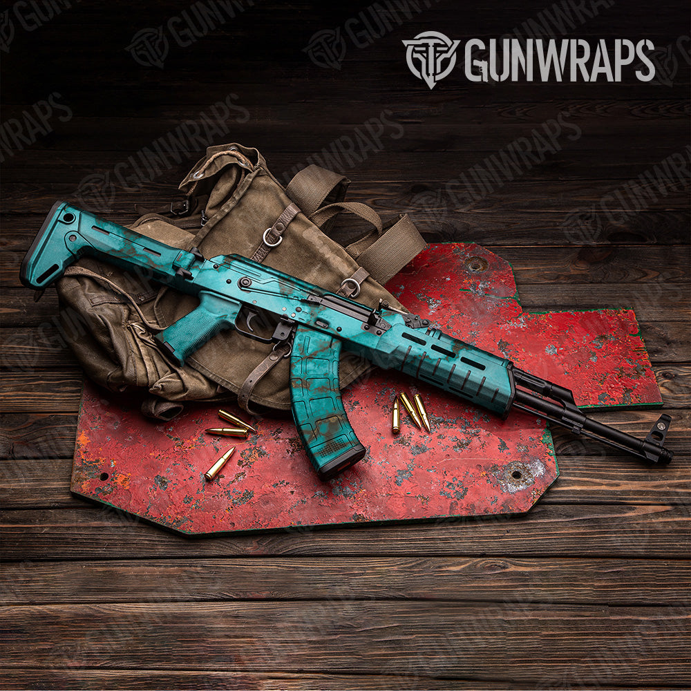 Stone Turquoise Marble AK 47 Gun Skin Vinyl Wrap