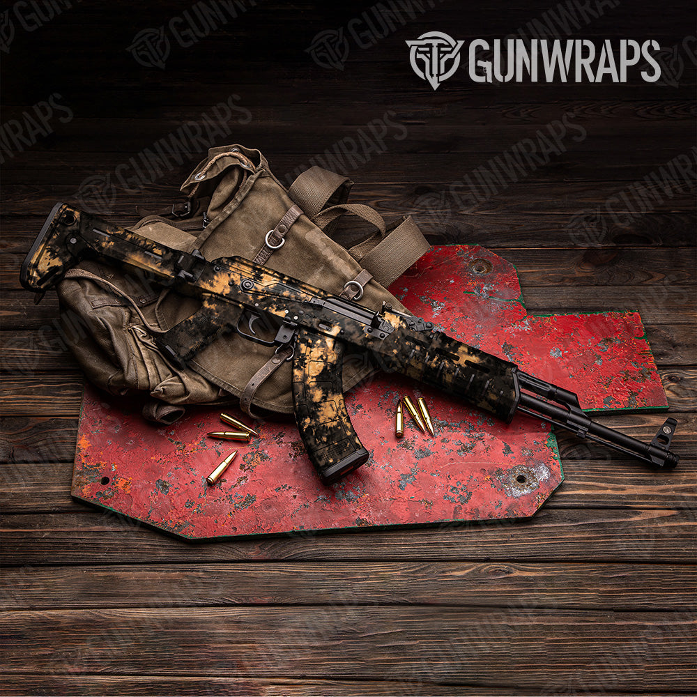 Tie Dye Bleached Black AK 47 Gun Skin Vinyl Wrap