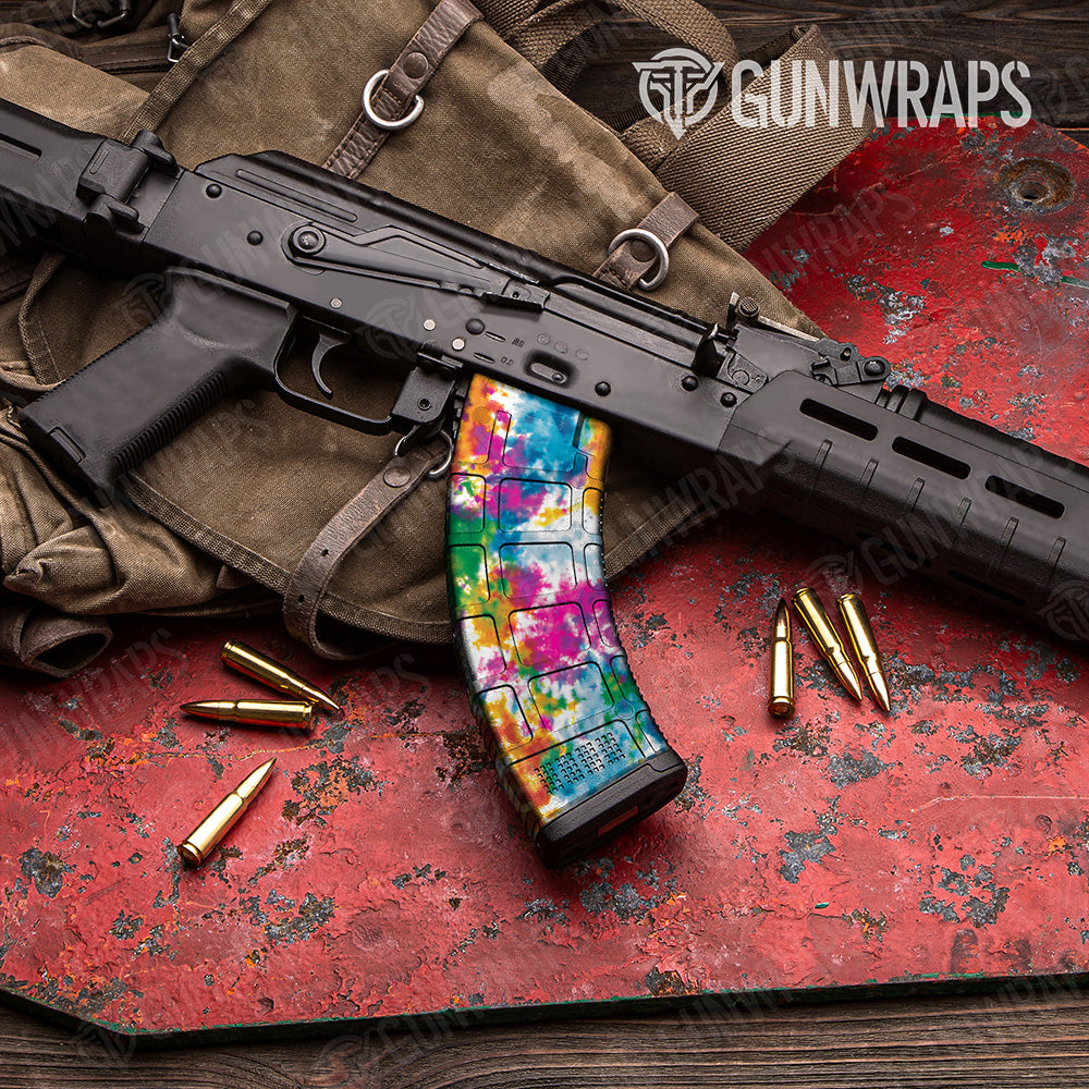 Tie Dye Clementine Kiss AK 47 Mag Gun Skin Vinyl Wrap