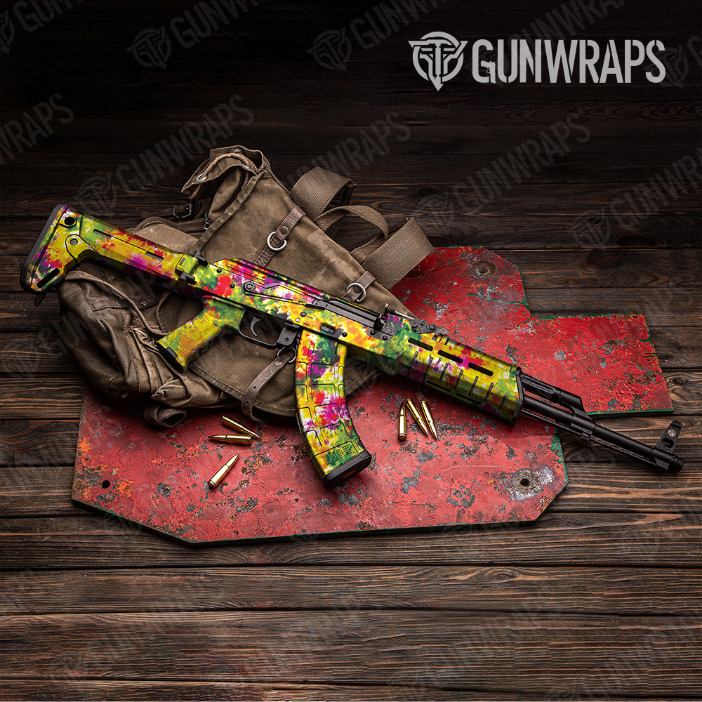 Tie Dye Flower Child AK 47 Gun Skin Vinyl Wrap