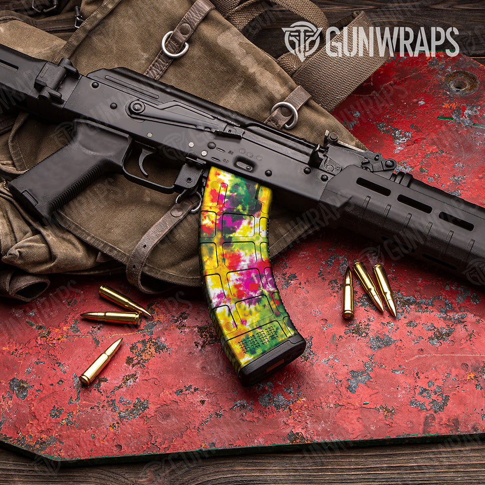 Tie Dye Flower Child AK 47 Mag Gun Skin Vinyl Wrap