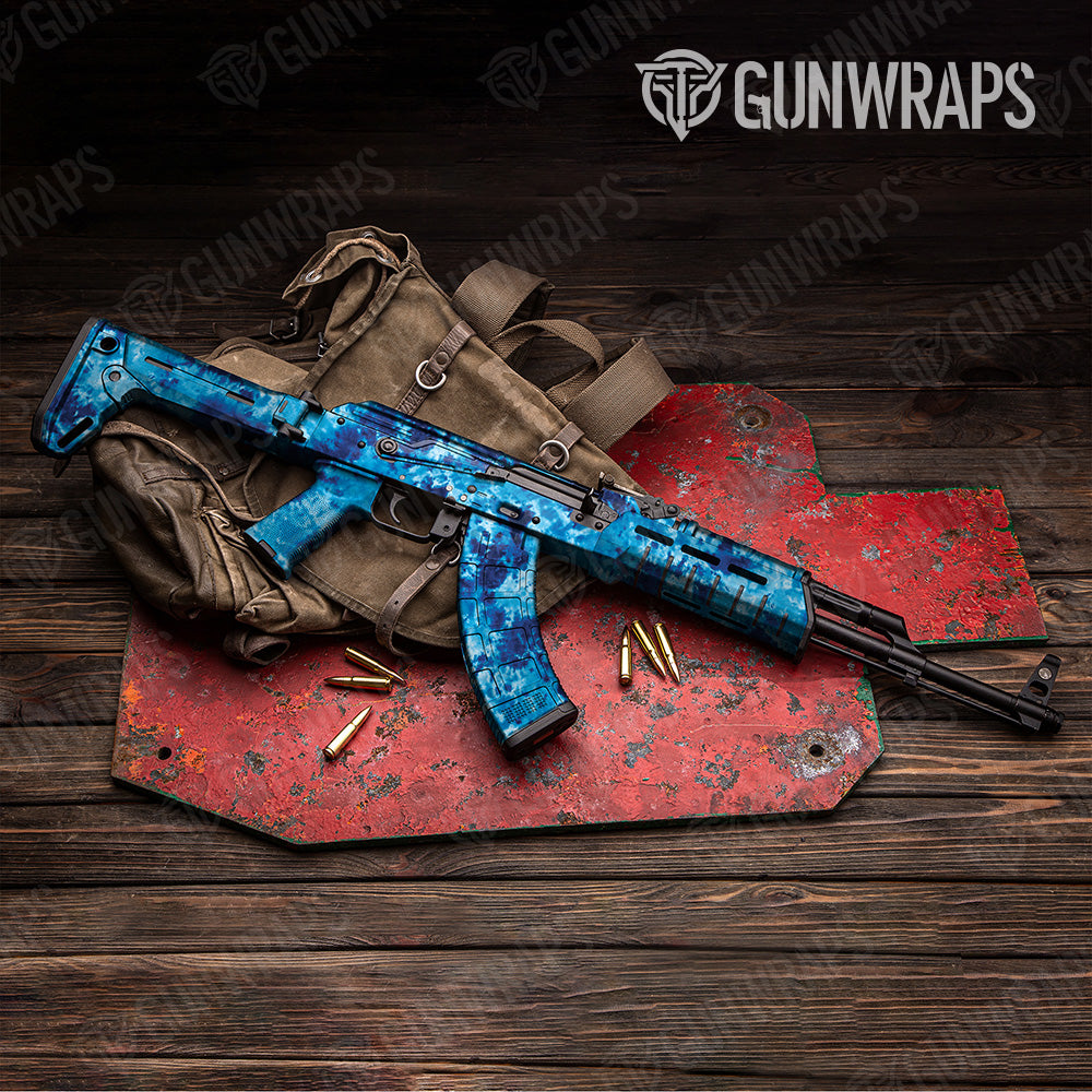 Tie Dye Ocean Breeze AK 47 Gun Skin Vinyl Wrap