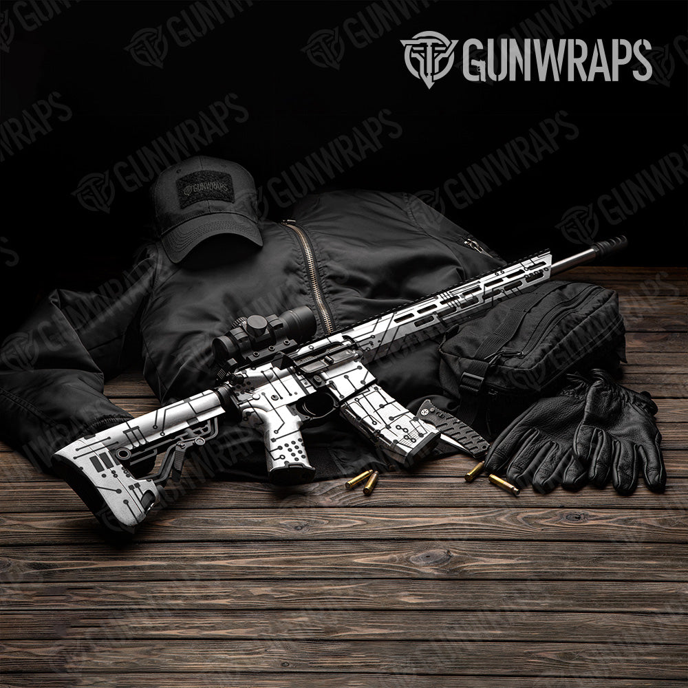 Circuit Board Black AR 15 Gun Skin Vinyl Wrap