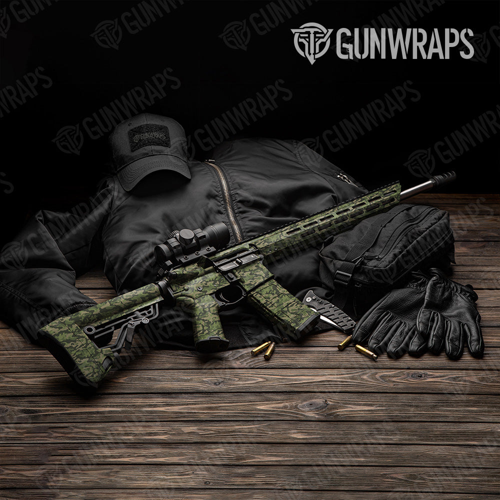 Classic Army Green Camo AR 15 Gun Skin Vinyl Wrap