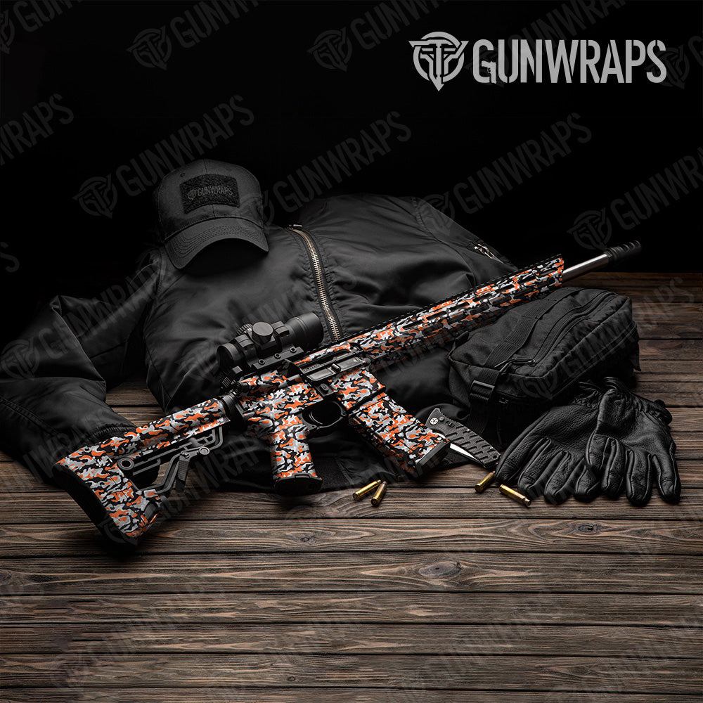 Classic Orange Tiger Camo AR 15 Gun Skin Vinyl Wrap