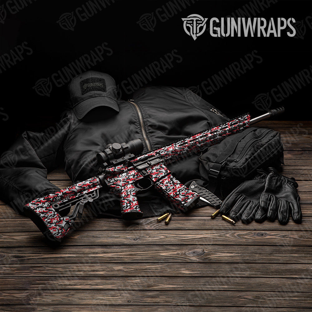 Classic Red Tiger Camo AR 15 Gun Skin Vinyl Wrap