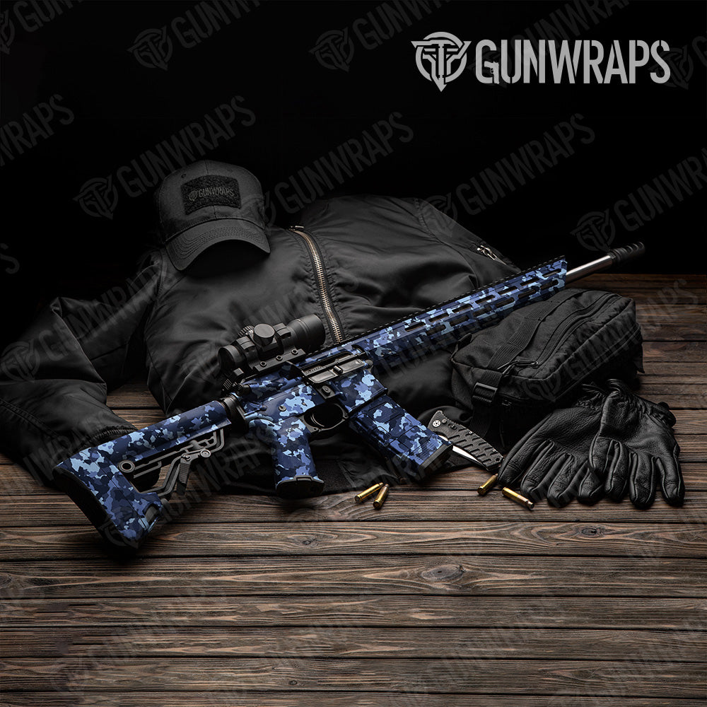 Cumulus Blue Urban Night Camo AR 15 Gun Skin Vinyl Wrap