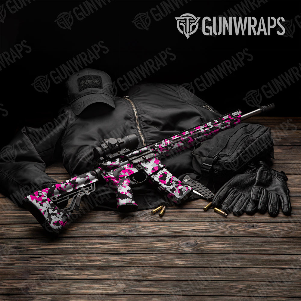 Cumulus Magenta Tiger Camo AR 15 Gun Skin Vinyl Wrap