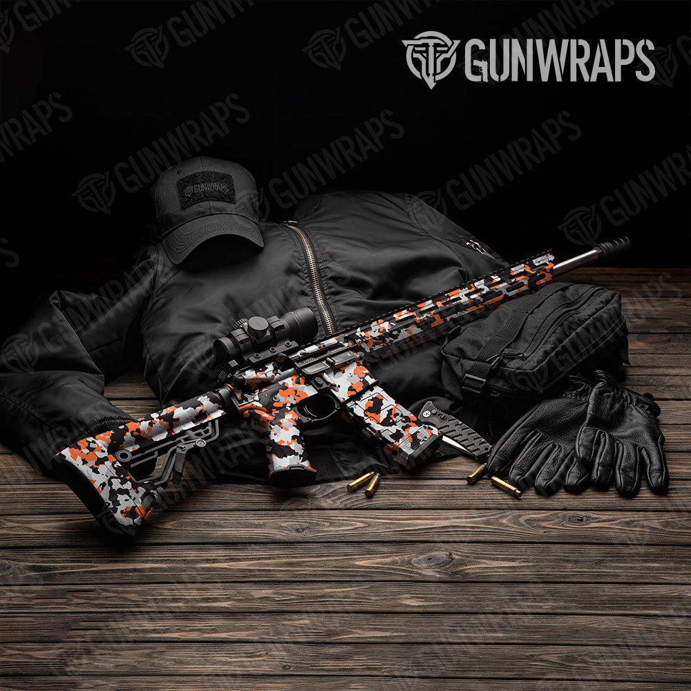 Cumulus Orange Tiger Camo AR 15 Gun Skin Vinyl Wrap