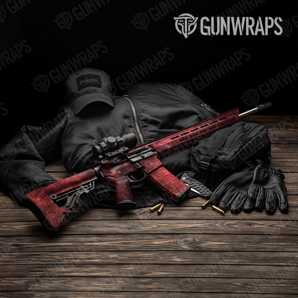 Galaxy Red Nebula AR 15 Gun Skin Vinyl Wrap