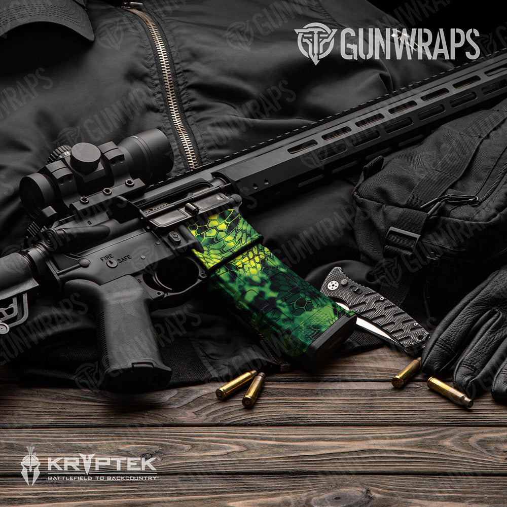 Kryptek Toxic Waste Camo AR 15 Mag & Mag Well Gun Skin Vinyl Wrap