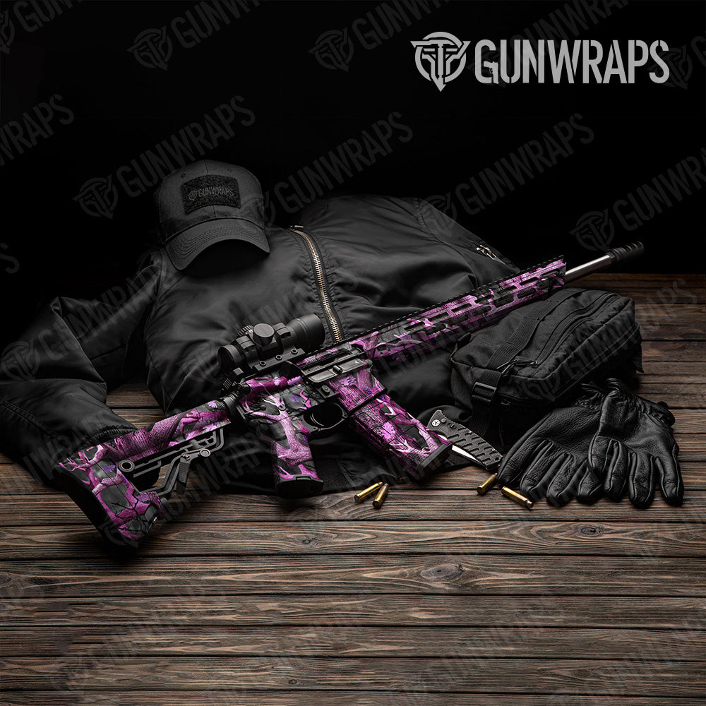 Nature Pink Lifeless Woods Camo AR 15 Gun Skin Vinyl Wrap