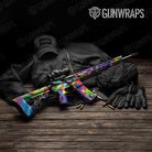 Paint Splatter Blue AR 15 Gun Skin Vinyl Wrap