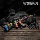 Paint Splatter Orange AR 15 Gun Skin Vinyl Wrap