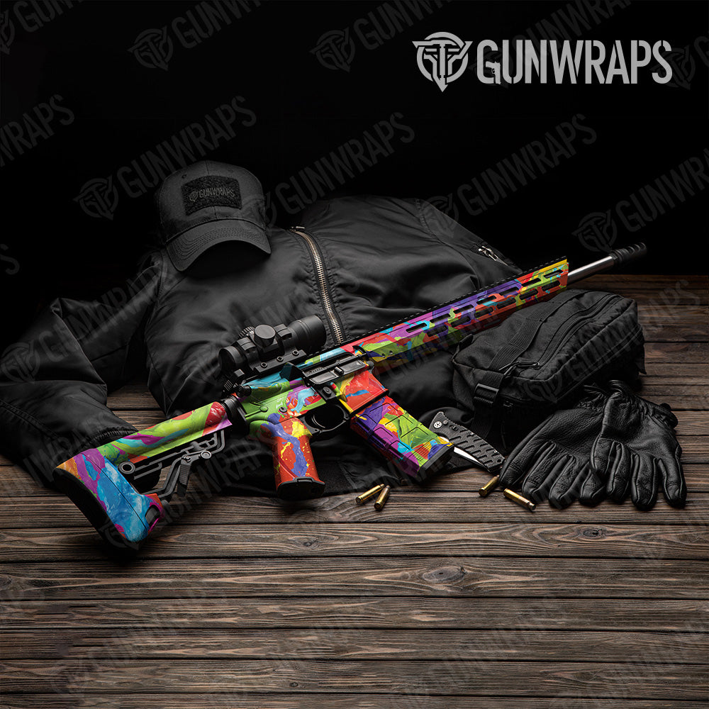 Paint Splatter Tomato AR 15 Gun Skin Vinyl Wrap