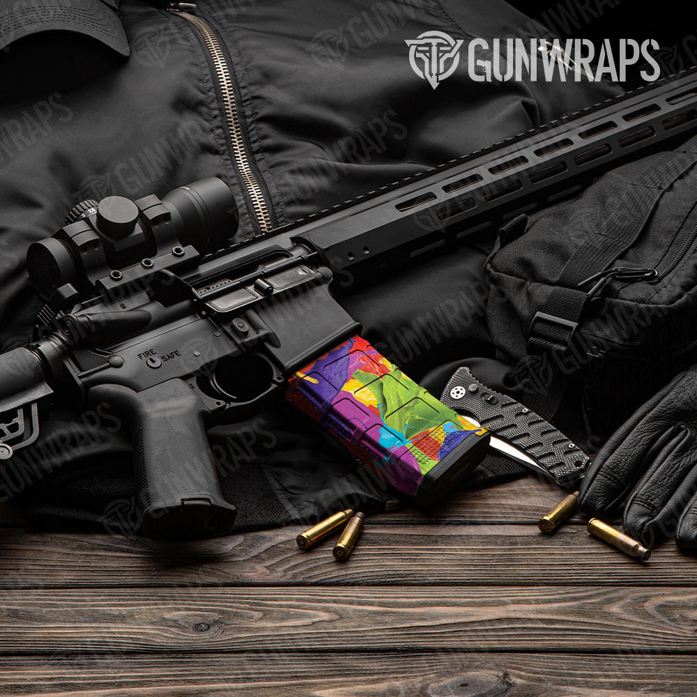 Paint Splatter Tomato AR 15 Mag Gun Skin Vinyl Wrap