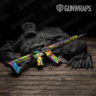 Paint Splatter Yellow AR 15 Gun Skin Vinyl Wrap